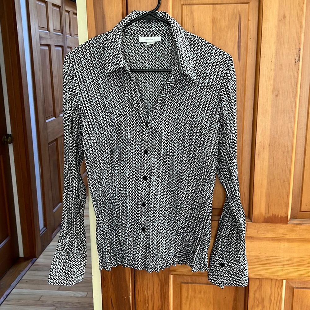 Dress Barn Collared, V-neck Dress Shirt
